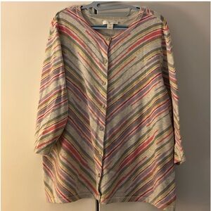 NWOT Christopher & Banks 3/4 sleeve cardigan sweater 1X